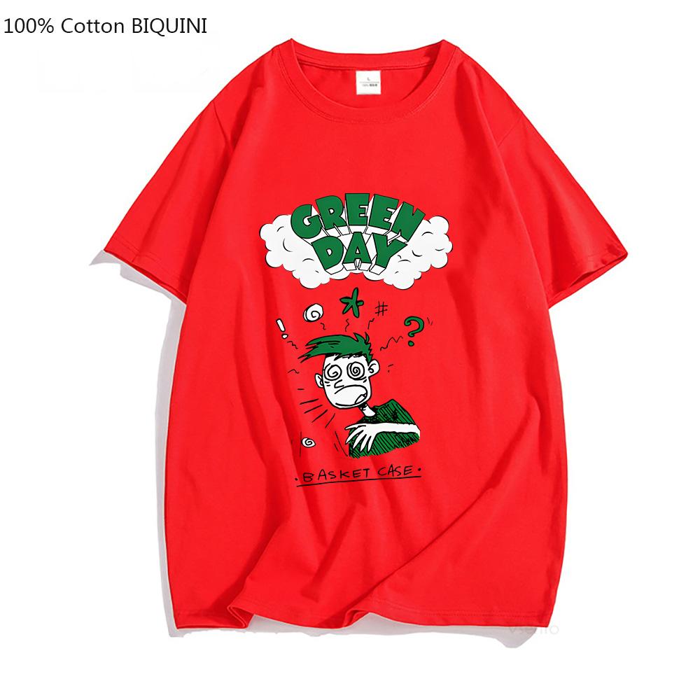 Music G-green Day Rock Band Aesthetic T-shirts MEN 100% Cotton Casual T Shirts Short Sleeve Tshirts Handsome Aldult Tees Fashion