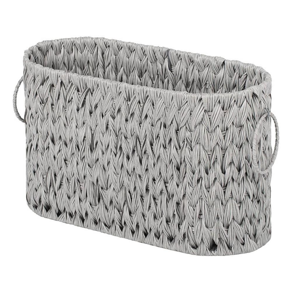 

No Install Bathroom Organizer, Large Capacity Toilet Paper & Towel Holder, Woven for Home, Office, Dorm, Farmhouse сірий колір