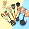 Wooden Cookware Set with Silicone Handles 5 PCS Nonstick Cooking Utensils Spatula Spoon for Home Baking