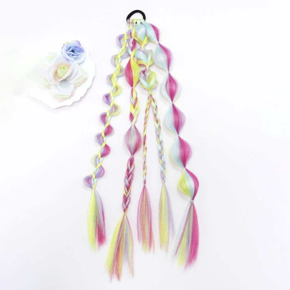 Multi-Color Lantern Bubble Twist Braid Long Gradient Hair Wrap  Music Festival