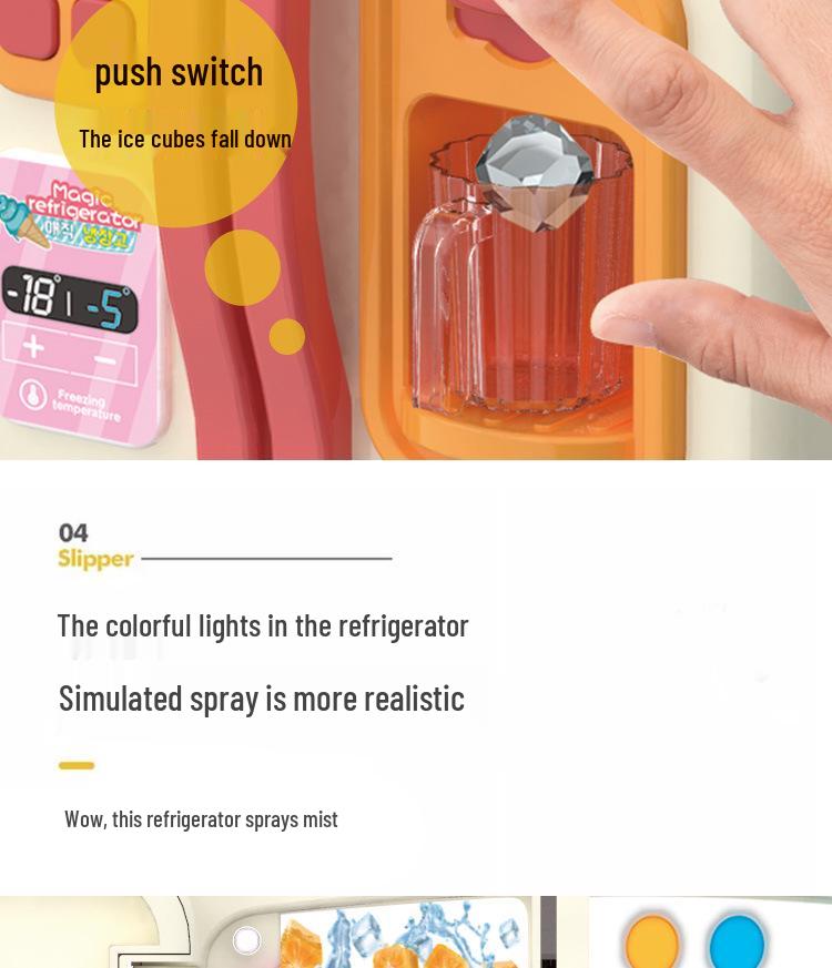 Elektrisches Wassersprüh-Spielhaus Spielzeug Kühlschrank für Kinder - Interaktives Geschenk für Eltern und Kinder