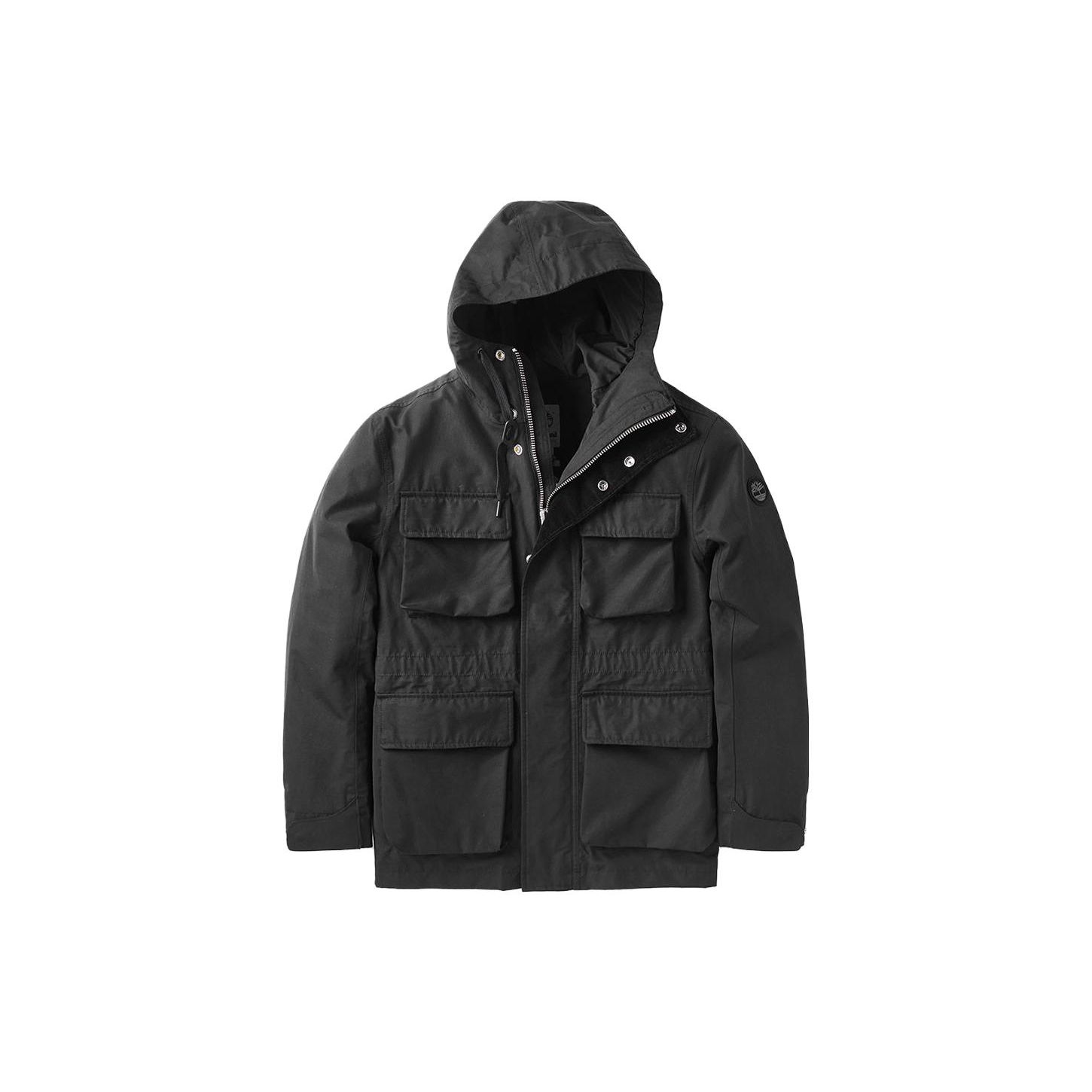 Timberland Men s Multi-Pocket Hooded Waterproof Jacket Black A1WS2-001 XS