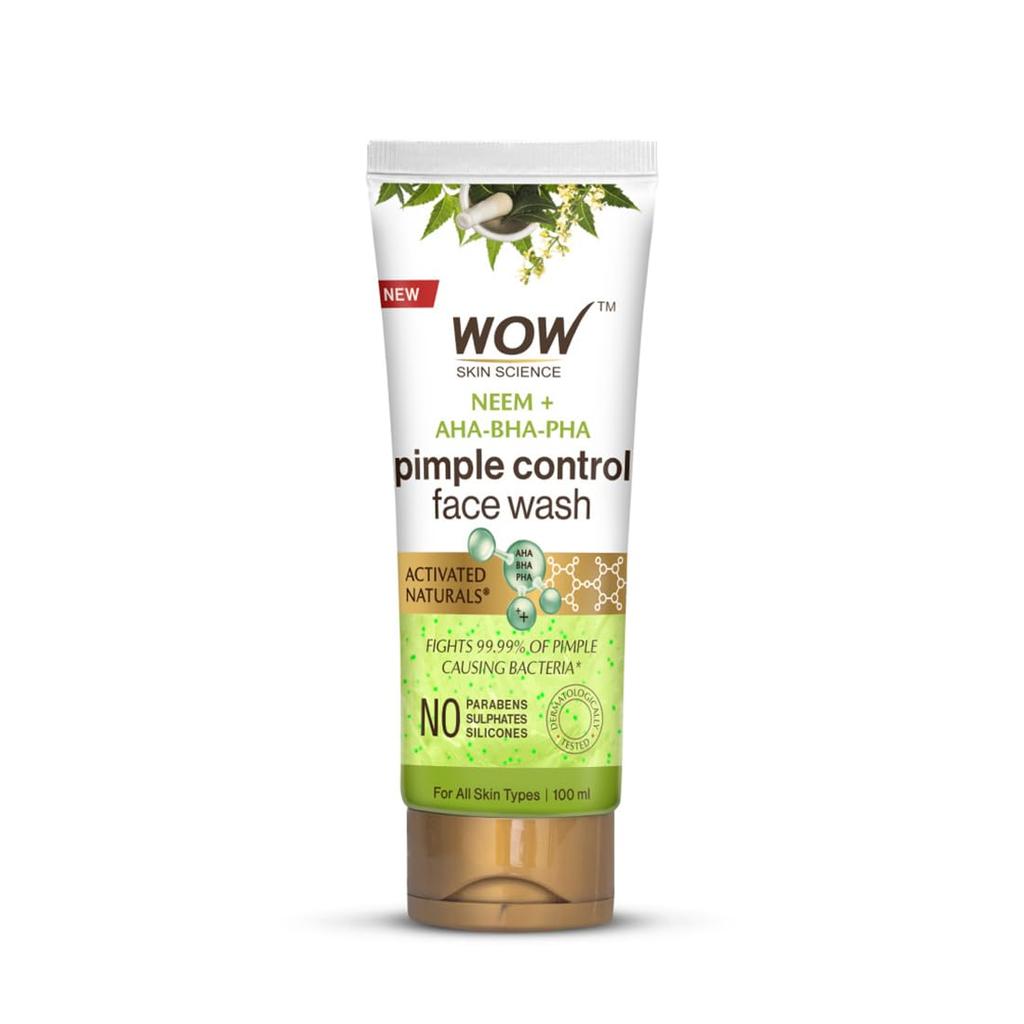 WOW Skin Science Neem Face Wash 150 Ml | Purifies Oily Skin, Unclogs Pores, Reduces Acne Breakouts, Hydrating Cleanser for Clear, Smooth  Skin