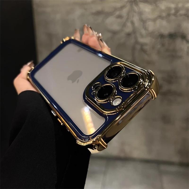 

Двухцветное гальваническое покрытие Подходит для чехла для мобильного телефона iPhone16proMax Apple 15 Четырехугольная противоударная космическая оболочка 14 Полный комплект iPhone11pro