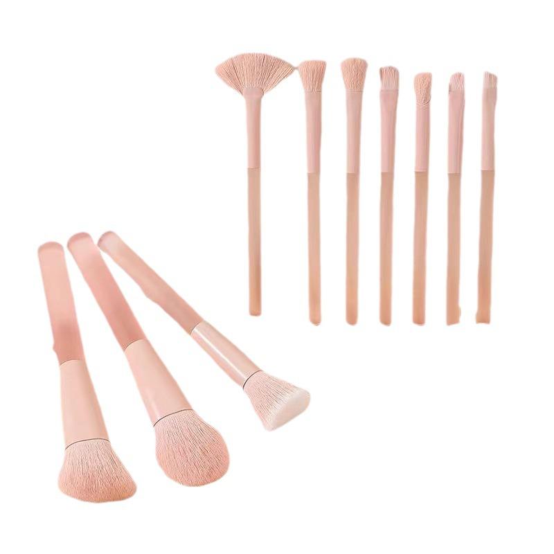 10-teiliges Candy Make-up Pinselset: Puder-, Rouge-, Lidschattenpinsel