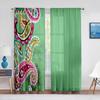 Purple Paisley Based on Traditional Eastern Pastel Design Tulle Curtain for Living Room Bedroom Decor Sheer Voile Window Curtain