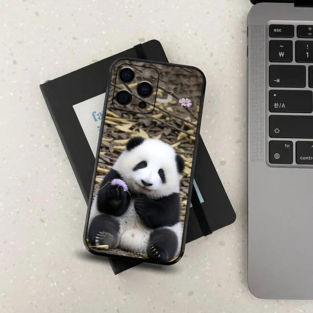 

Милый Чехол для Телефона с Пандой Фубао Для Apple iPhone 15,14,13,12,11,Pro,X,XS,Max,XR,Plus,Mini Мягкий Черный Чехол iPhone7