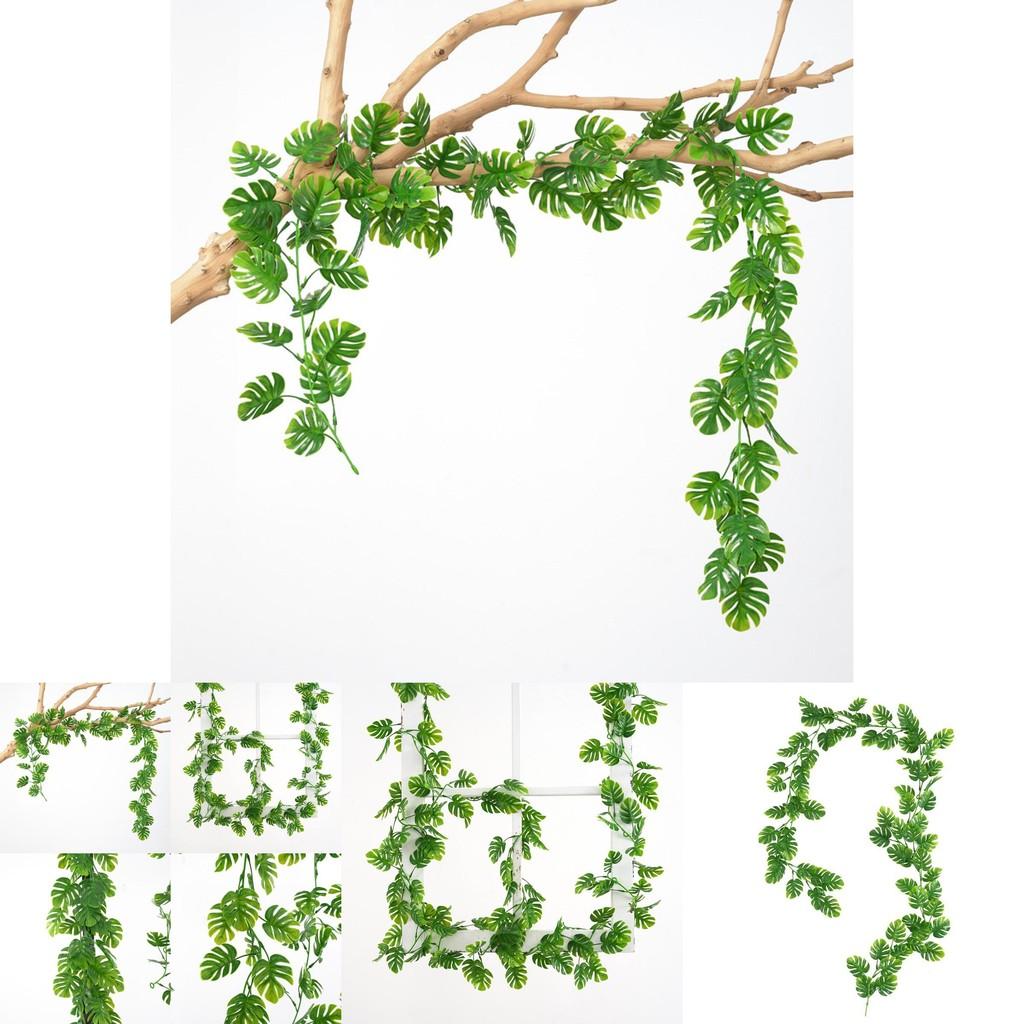 Faux Plant Monstera Deliciosa Liebm Vines Wall Hanging With Silk Flowers For Wedding And Restaurant Interior Decor