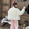 2025 winter new BF retro floral design padded jacket women's ins loose warm bread jacket cotton coat