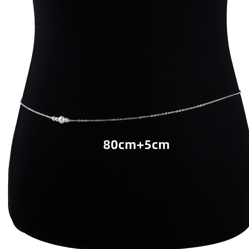Sexy BodyBelly Bikini Body Chain Female, Fashion 4 White Pearl Waist Chain