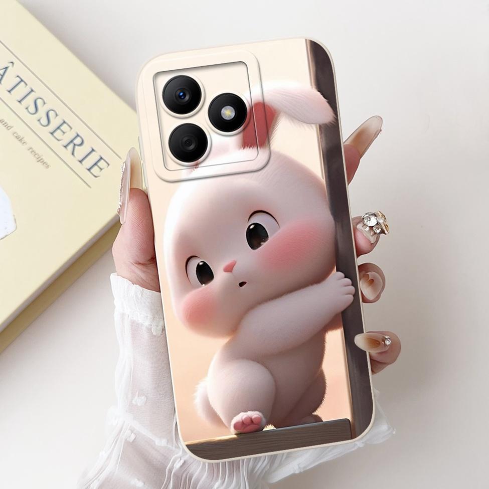 For Realme C61 RMX3939 RMX3930 C63 RMX3939 Case For Realme C63 Cover Luxury Fashion Flower Kawaii Girl Cute Cat Shockproof Shell