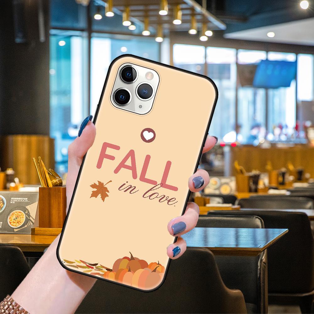 

Чехол для телефона Apple IPhone 13 12 11 Mini Pro MAX SE X XS XR 8 7 6 S Plus, черный чехол Etui, роскошный водонепроницаемый осенний чехол с тыквой iPhone 7 ( 8 ) Plus