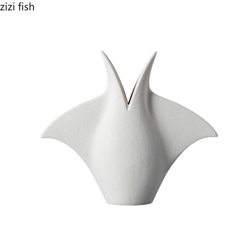 Devil Fish Shaped Ceramic Vase Creative Ornament Desktop Flower Arrangement Hydroponic Vases Dried Flower Vase Decorative Vases