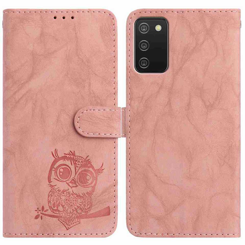 8-Color Owl Embossed Pattern Wallet Case for Samsung Galaxy A12 A15 A26 S20-S25...,Flip Card Design