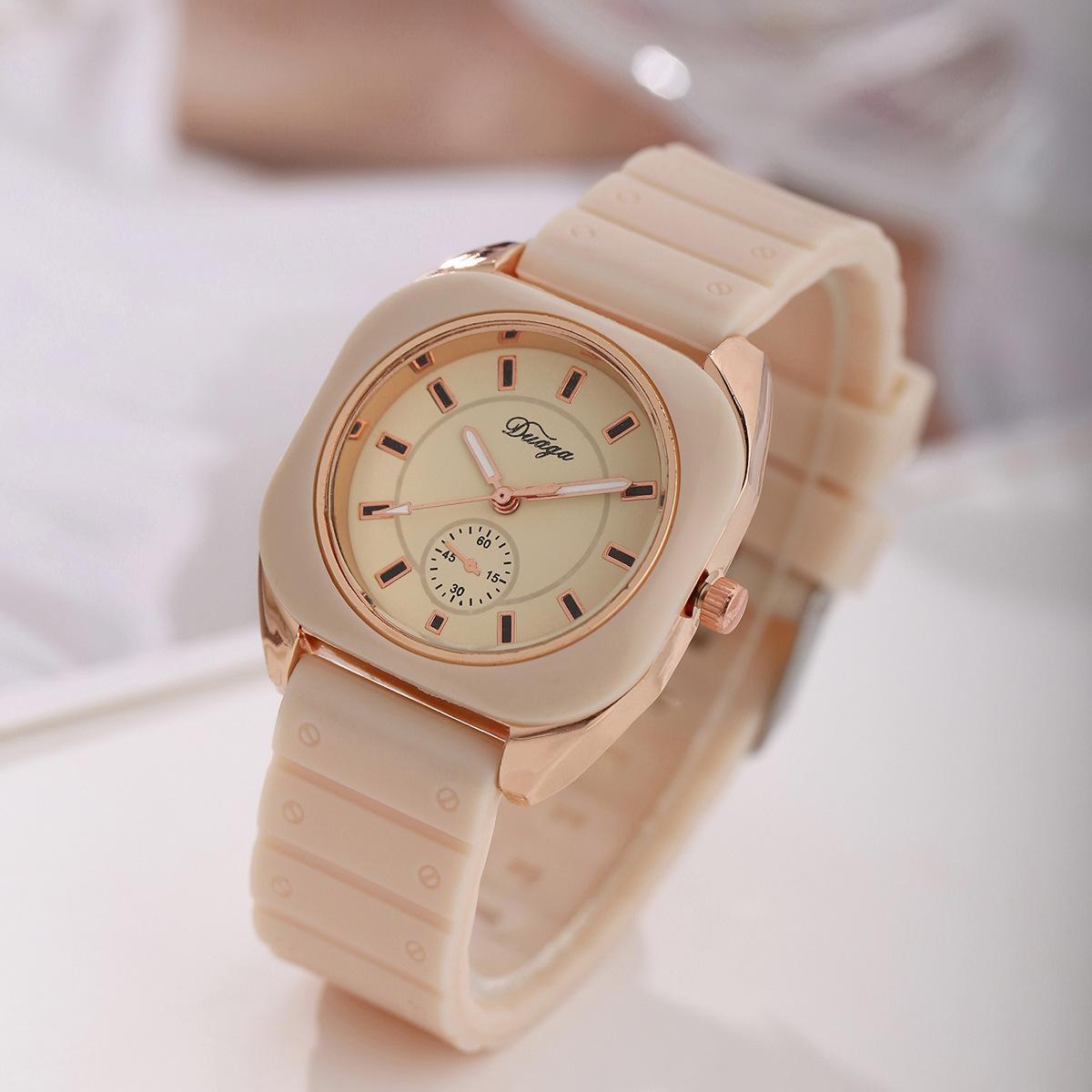 

Простые женские часы с силиконовым ремешком, женские кварцевые наручные часы хаки