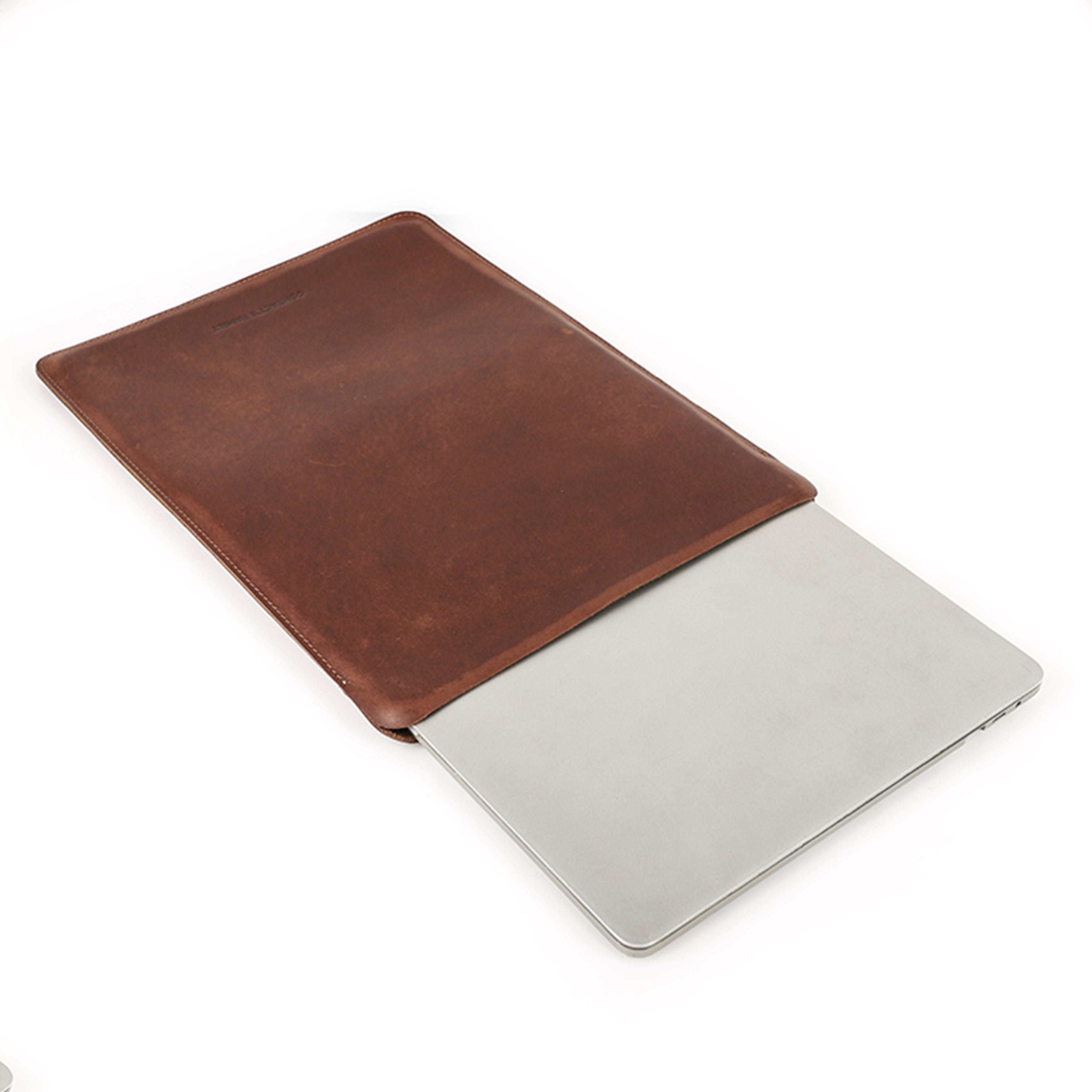 

CONTACTS FAMILY Genuine Leather Laptop Case For Macbook Air m1 m2 m3 m4 Pro 13 14 16 Sleeve Bag DELL XPS Men Cover Handbag Air 13 A1932 коричневый