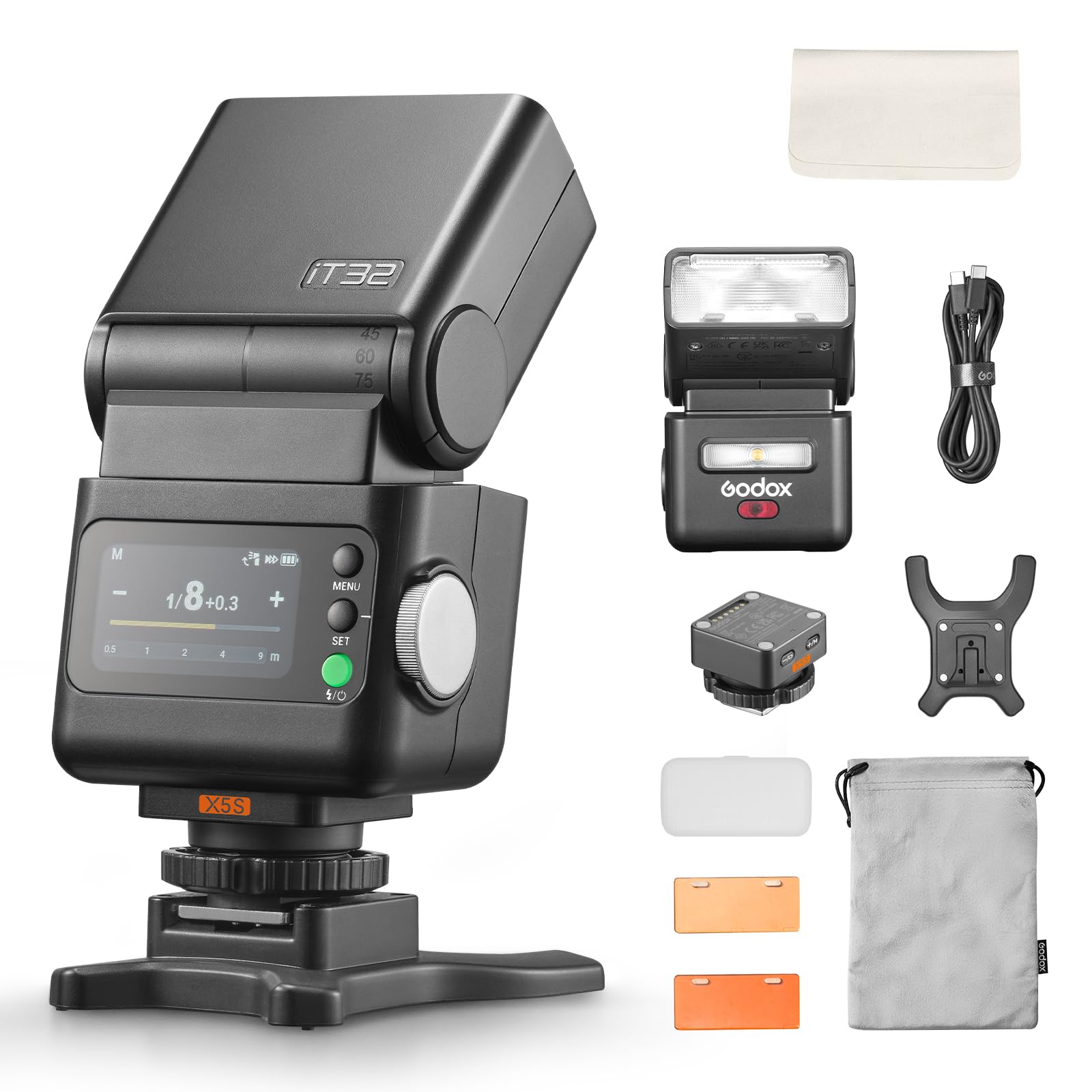 Godox iT32 Комплект вспышки-триггера для камеры Sony Оснащен магнитным башмаком и триггером TTL HSS Примерно 510 цвет