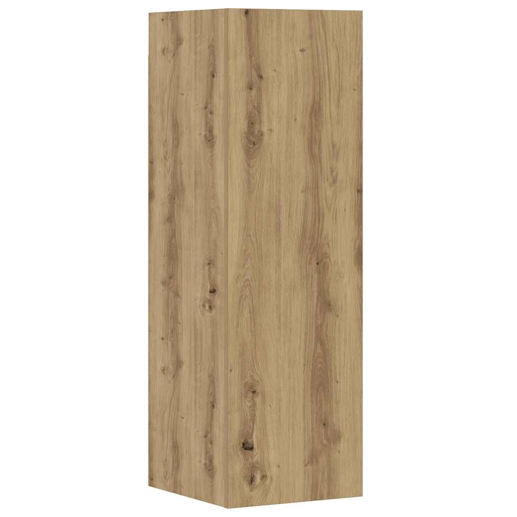 8 piece wall mounted TV cabinet set Artisan Oak finish engineered wood