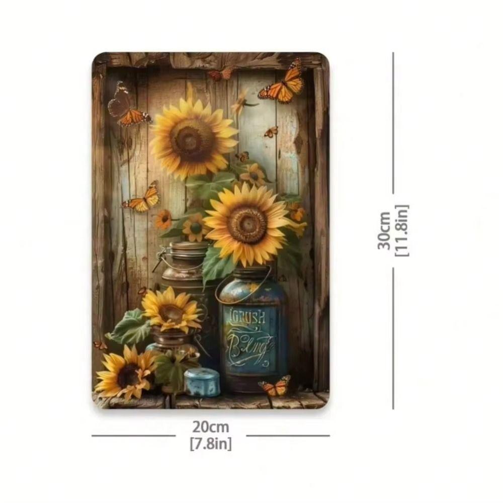 Vintage Floral Metal Wall Art Motivational Sign Home Decor