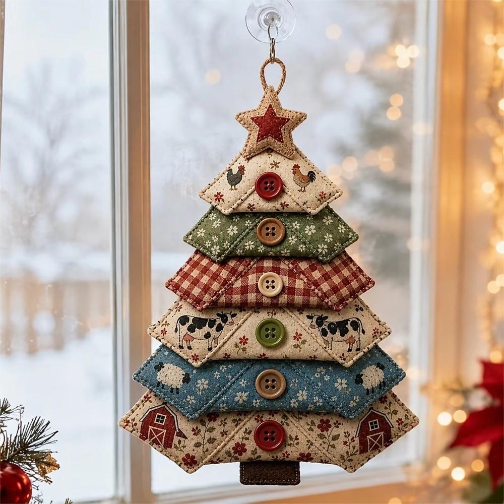 Vintage Print Halloween Quilted Fabric Tree Kit Tree Ornament DIY Sewing Kit  Halloween Party