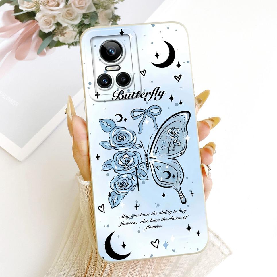 For Realme GT Neo3 Neo5 130W 250W Realme GT3 Phone Case Bow Pattern Flower Butterfly Girly Back Cover Silicone Soft Casing
