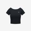 Cooling Rib Cap Embedded Crop ShorT Sleeve T shirT