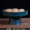 Chinese-style Ceramic Fruit Plate Circular Jewelry Food Teacup Tray Home High-foot Cake Dessert Dry Fruit Plate Kitchen Supplies
