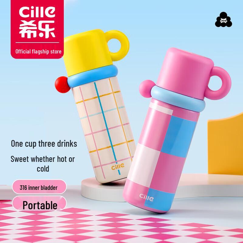 XiLe 316 Stainless Steel Children s Straw Thermos Bottle