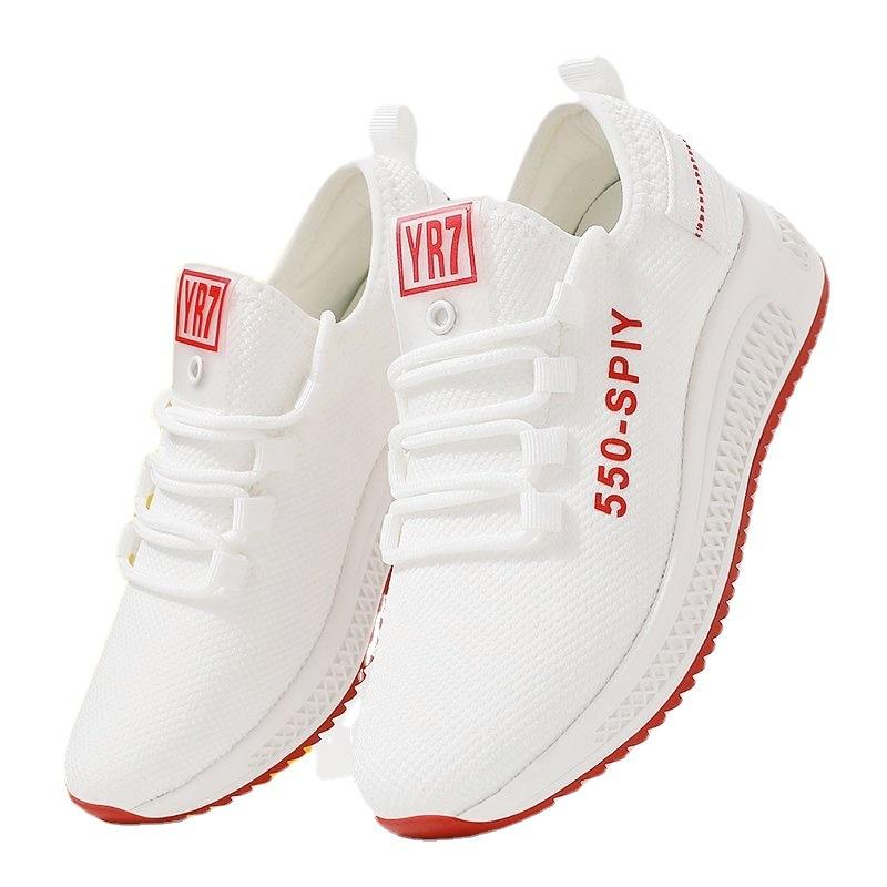Nuevos zapatos de mujer de primavera zapatillas de malla tejida voladora para mujer transpirables casuales ligeros suela blanda antideslizantes zapatillas para correr