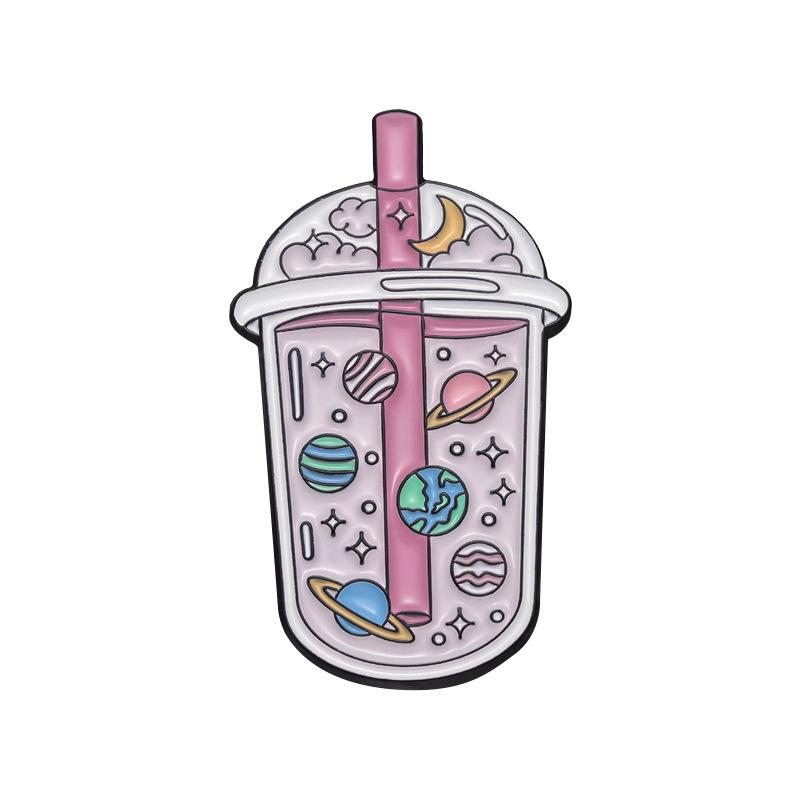 Cartoon Wishing Bottle Enamel Pins Marine Creatures Mushroom Planet Starry Bottle Brooches Lapel Badge Jewelry Gifts for Friends