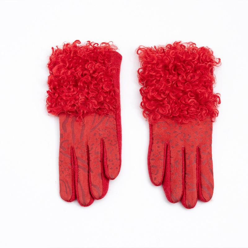 

Женские перчатки Зимние для велоспорта и вождения Противоскользящие и теплые Пальцевые перчатки Сенсорный экран Спорт на открытом воздухе Шерстяные перчатки One Size