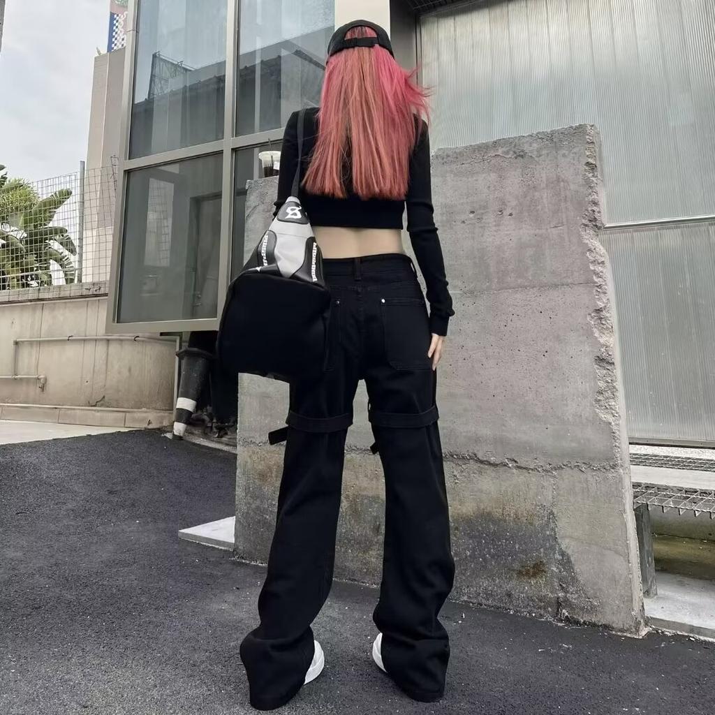 Vintage Streetwear Y2k Baggy Jeans Women's Denim Cargo Pants Women High Waist Wide Leg Jeans Autumn