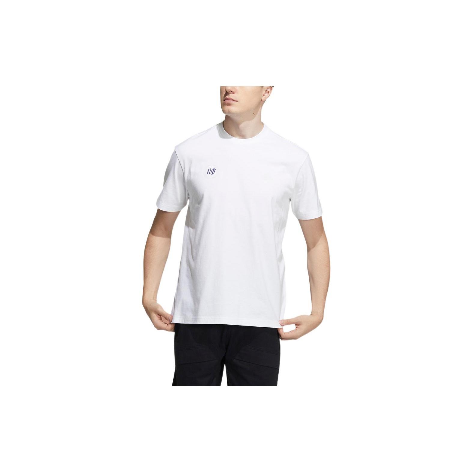 adidas Casual Logo Printing Round Neck Short Sleeve White Men s HI3281 L