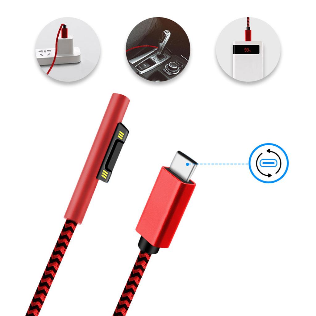 Type C Female To Surface Connect Charging Charger Cable for Microsoft Surface Pro 7/6/5/4/3 with PD Power Supply 15V 3A