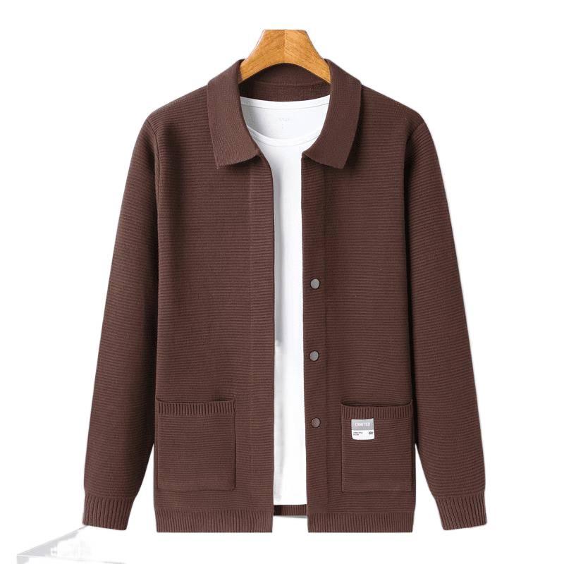 Pierre Cardin Men's Long-Sleeve Knit Cardigan Jacket for Spring and Autumn