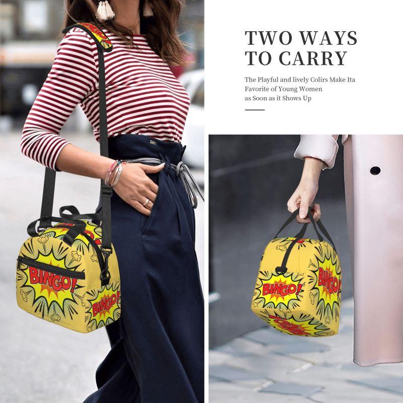 Custom Best Play Bingo Game for Bingo Players Insulated Lunch Bag Reusable Thermal Leakproof Bento Bags with Shoulder Strap