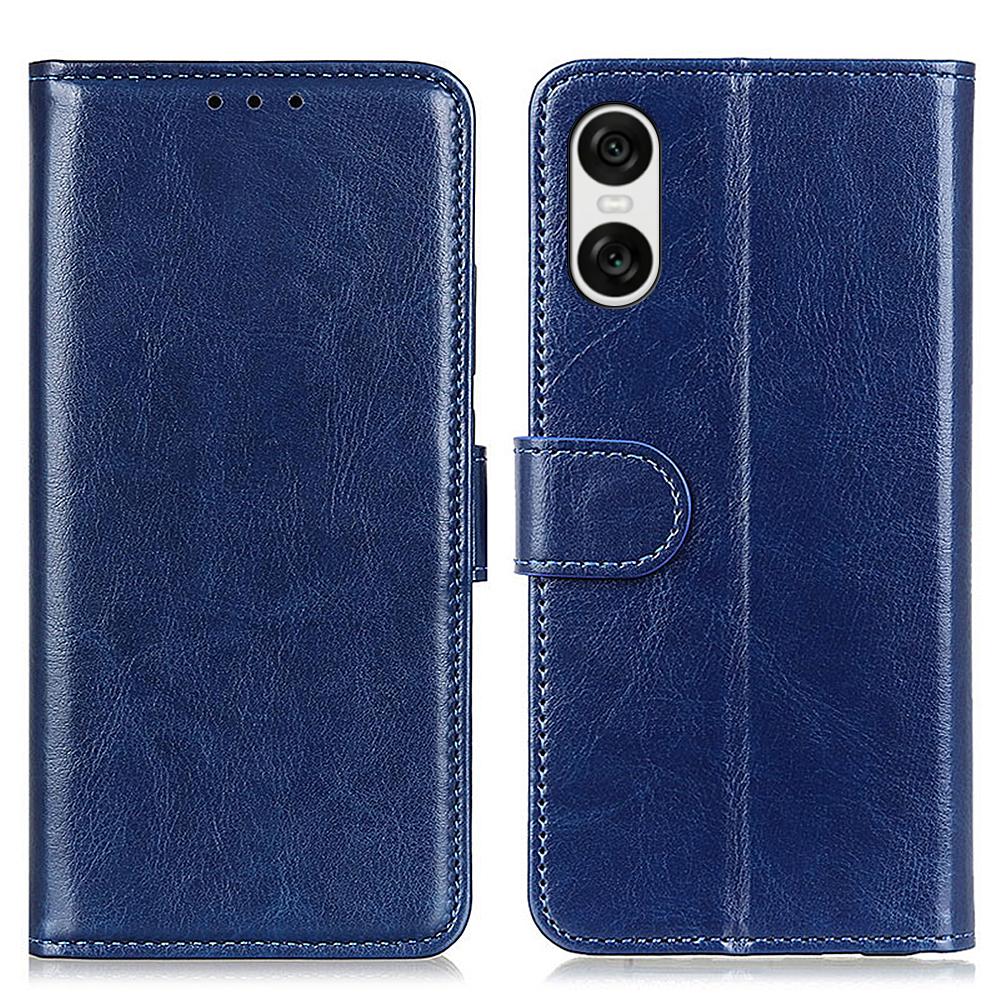 For Sony Xperia 10 VI Case Flip PU Leather Crazy Horse Texture Phone Cover