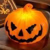 Funny Halloween Gift Pumpkin Night Light, Decorative LED Ghost Lantern, Lighted Face Figurine Festive Room Decoration for Home Party Desktop