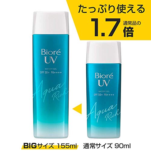 Set 2 Biore UV Aqua Rich Watery Gel 155ml (1.7 Times Regular Size) Sunscreen SPF50+ / PA++++