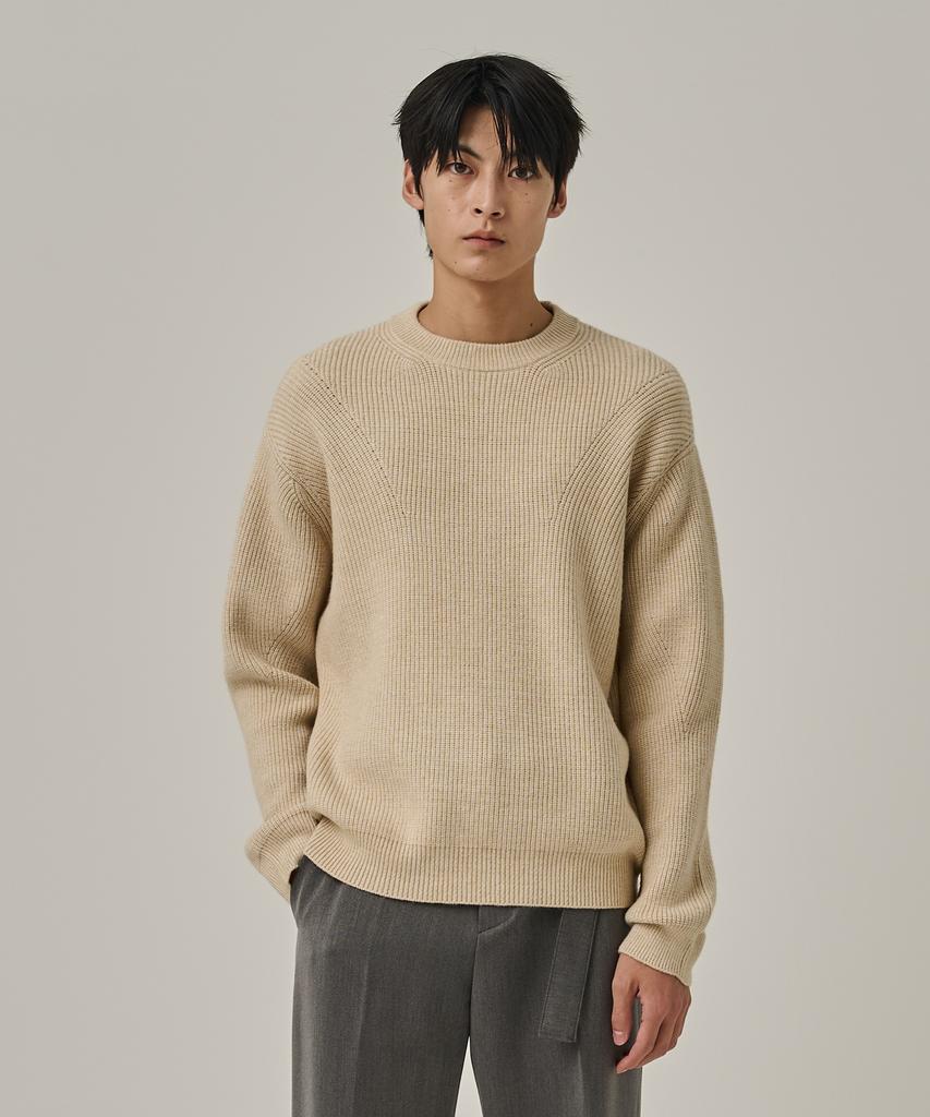 ANALOG MOOD Semi-Overfit Hazzi Daily Round Knit (Oatmeal)