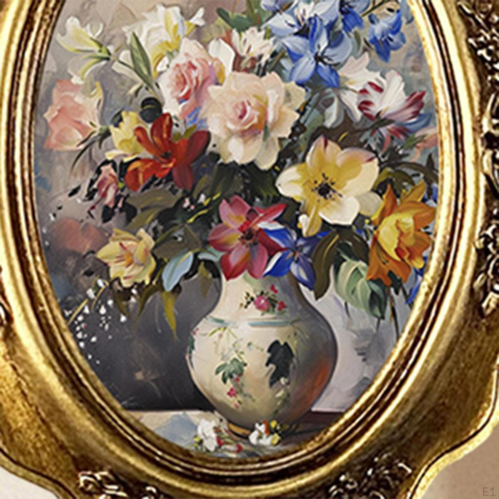 Oval Photo Frame Picture Display Holder Friend Gift Home Decoration 6.1x7.68" Resin