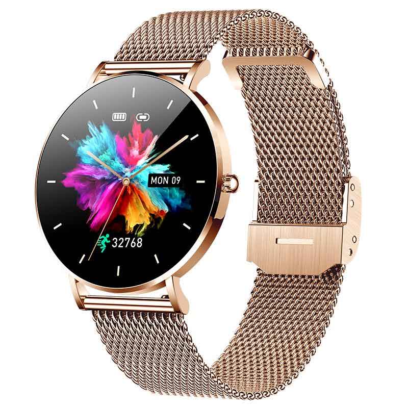New Ultra Thin Smart Watch Women  AMOLED 360*360 HD Pixel Display Always Show Time Call Reminder Smartwatch Ladies AVE