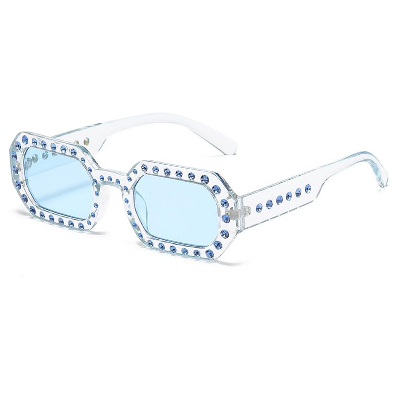 2pcs Fashion Square Sunglasses for Women Men Thick Frame Double Bridges Design Eyewear Female Chic Polygon Sun Glasses UV400