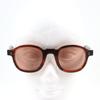 Excellent Lesca Lunetier Sunglasses BRUT PANTO 0.3"" Brown Acetate Mens Used