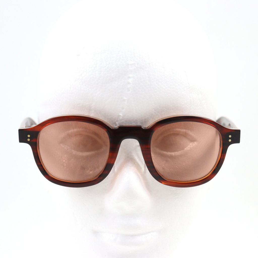Excellent Lesca Lunetier Sunglasses BRUT PANTO 0.3"" Brown Acetate Mens Used