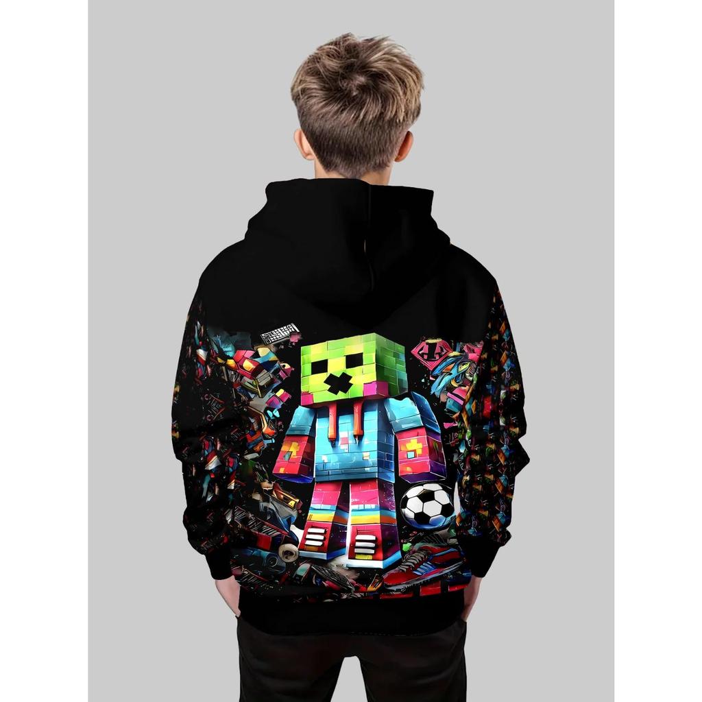 Children's Clothing, Boys' Hoodies, Long Sleeved Fashionable Printed Spring and Autumn Pullovers