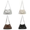 Pu Water Bucket Bag With Wrinkled Design And Chain For Casual Day Use