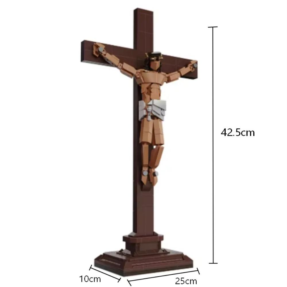 Jesus Crucifix Building Set Christian Cross Display Model Faith-Based Religious Home & Office Decor Statue United States