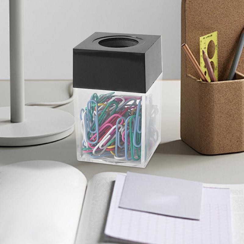 NEW Paper Clip Holder Clips Dispenser Desk Magnetic Absorption Box Paperclip Holder Stationery Porta Clips Dispensador