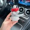 Luxury Cute Clay Inlaid with Diamonds Balloon Car Ornaments Dashboard Decoration Pendants Charms Auto Interior Accessories